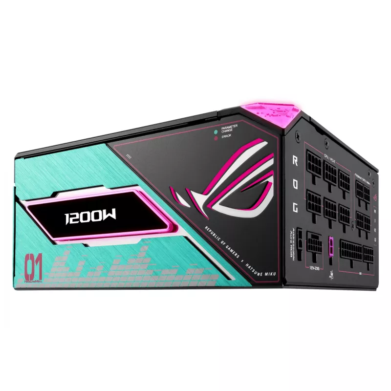 ASUS ROG -THOR-1200P3-MIKU zasilacz 1200 W 20+4 pin ATX ATX Wielokolorowy