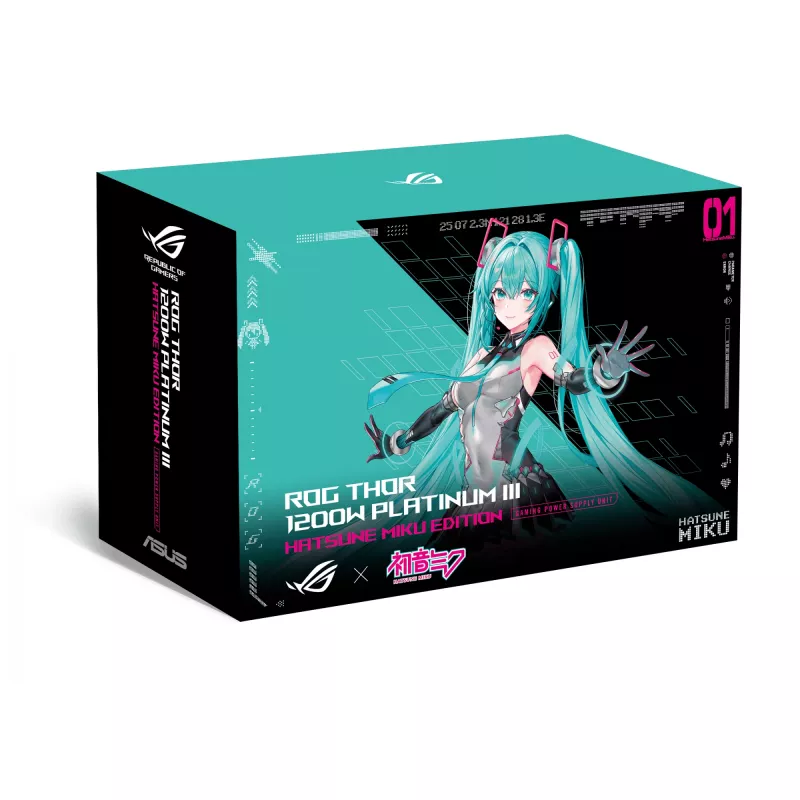 ASUS ROG -THOR-1200P3-MIKU zasilacz 1200 W 20+4 pin ATX ATX Wielokolorowy