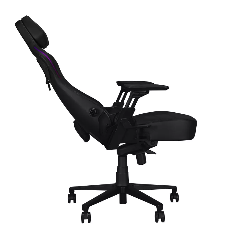 Uniwersalny fotel gamingowy ASUS ROG Courser — wyściełane siedzisko, maksymalna waga 136 kg, siedzisko 670×700 mm, minimalna wysokość 140 cm, czarny