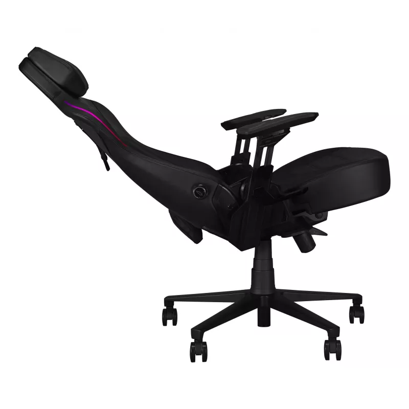 Uniwersalny fotel gamingowy ASUS ROG Courser — wyściełane siedzisko, maksymalna waga 136 kg, siedzisko 670×700 mm, minimalna wysokość 140 cm, czarny