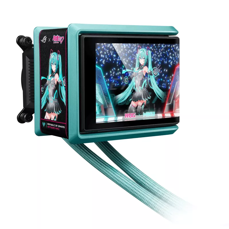 ASUS ROG RYUO IV 360 ARGB Hatsune Miku Edition chłodzenie procesora All-in-one cieczowe 12 cm Czarny, Turkusowy
