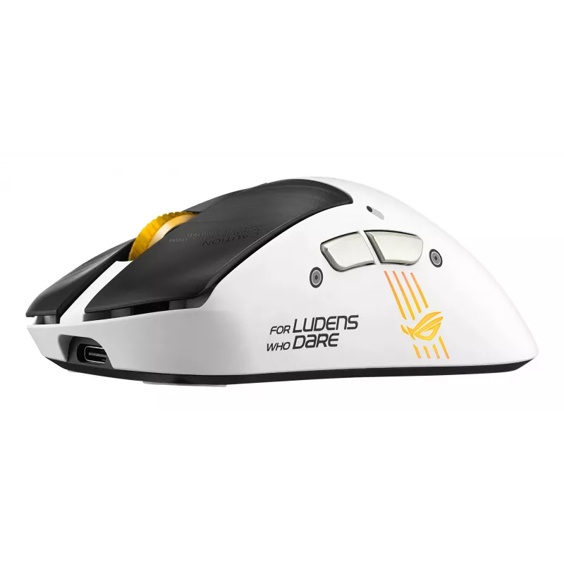 Mysz gamingowa ASUS ROG Keris II Origin-KJP, dla praworęcznych, optyczna 42 000 DPI, RF Wireless + Bluetooth + USB-A, 6 przycisków, wielokolorowa