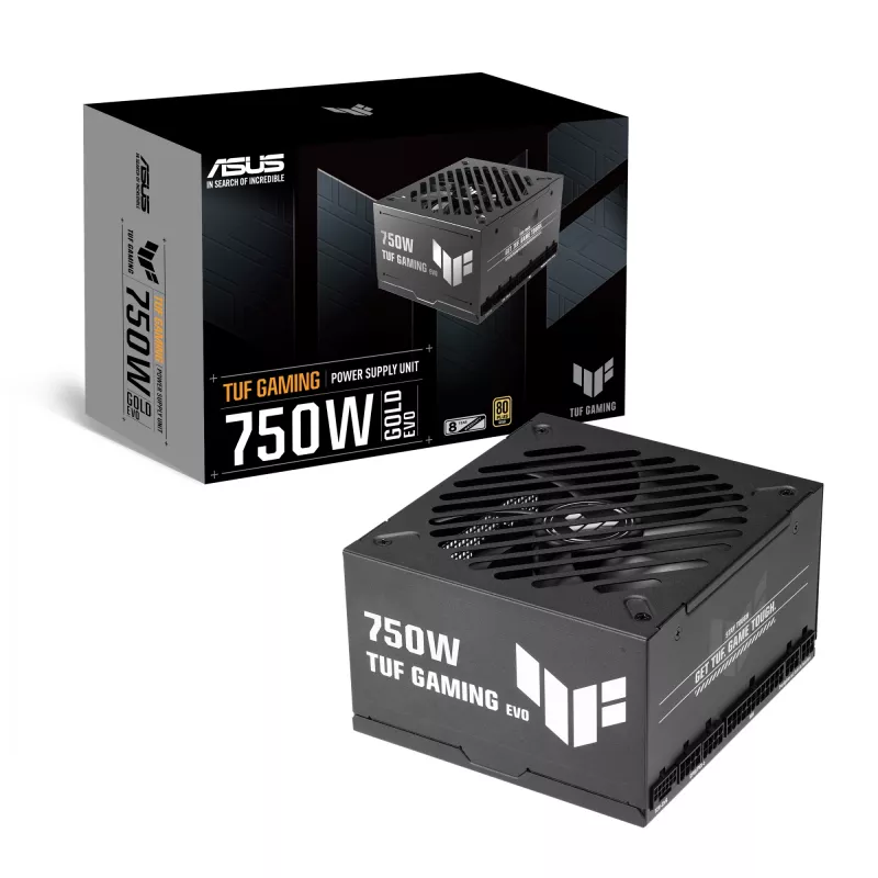 Zasilacz ASUS TUF Gaming 750G EVO — 750 W, ATX, 80 PLUS Gold, 20+4-pin, czarny