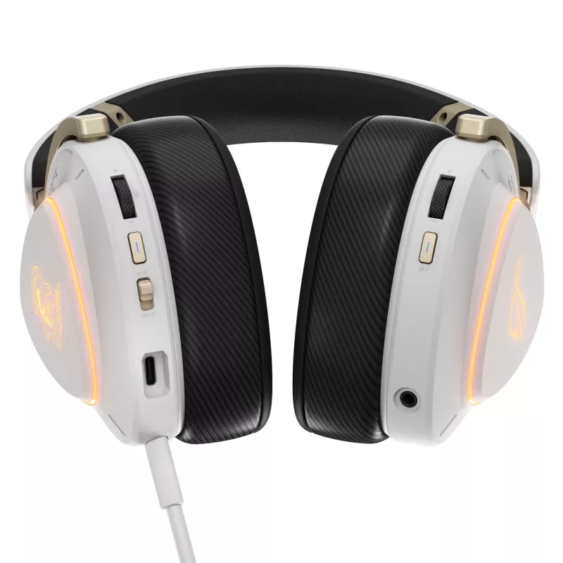 Zestaw słuchawkowy ASUS ROG Delta II-KJP — Circumaural, przewodowy i bezprzewodowy (Bluetooth), 20–20000 Hz, 325 g, czarno-biały