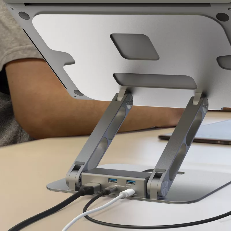 j5create JTS327 Wielokątna stacja dokująca 4K, Podstawka pod laptop, Szary, Aluminium, 40.6 cm (16 cali), 4 kg, Laptop z Windows / Mac
