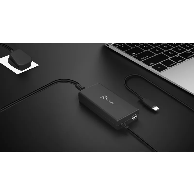 j5create JUP2290C-FN 100W PD USB-C® Super Ładowarka - UK, Czarna, w zestawie kabel 1,2 m