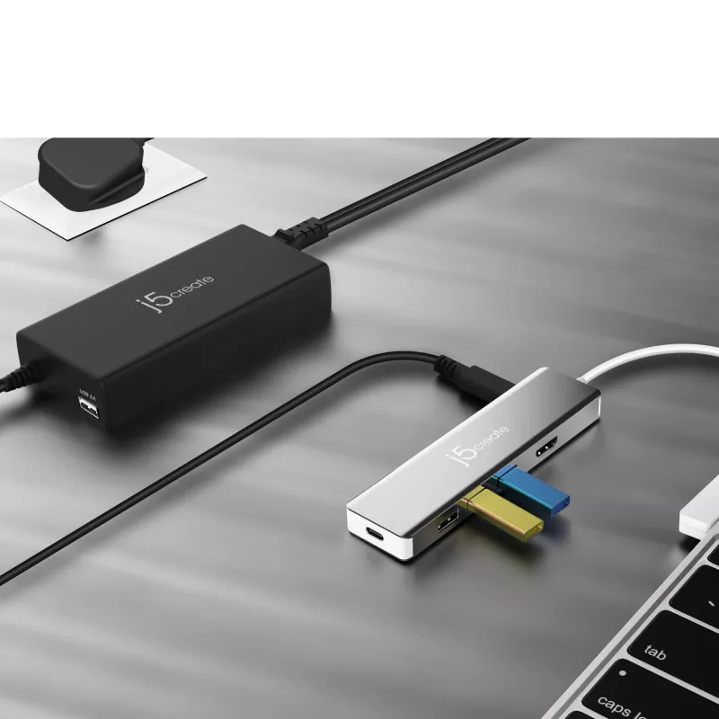j5create JUP2290C-FN 100W PD USB-C® Super Ładowarka - UK, Czarna, w zestawie kabel 1,2 m