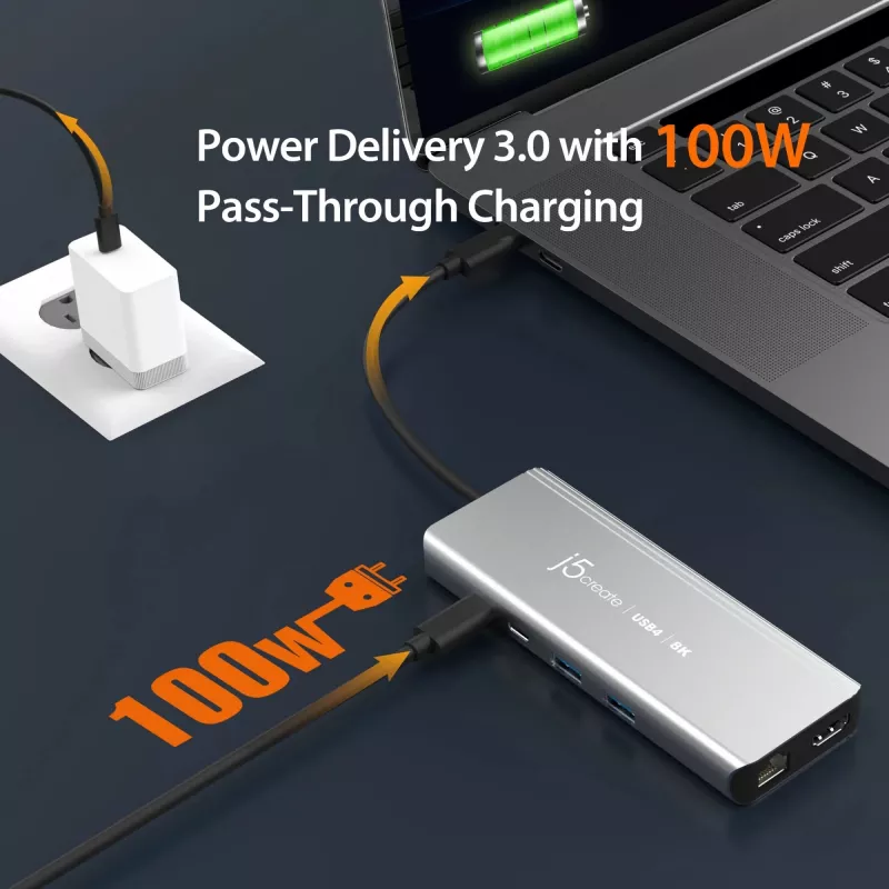 j5create JCD403 USB4 8K Multi-Port Hub USB Type-C HDMI RJ-45