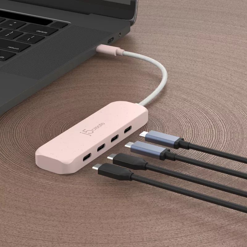 j5create Ekologiczny koncentrator USB-C do 4-portowego USB typu C Gen 2