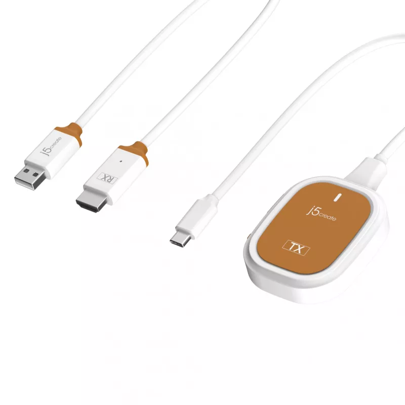 j5create ScreenCast FHD USB-C Wireless Display Extender, Dongle, USB, USB Type-C, biały, 1 A, 0 - 40 °C