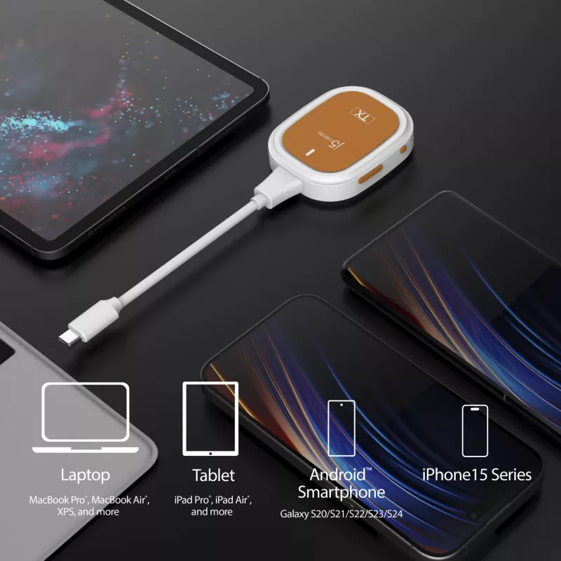 j5create ScreenCast FHD USB-C Wireless Display Extender, Dongle, USB, USB Type-C, biały, 1 A, 0 - 40 °C