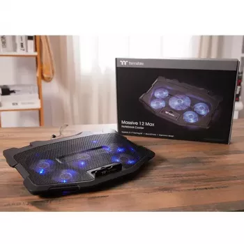 Podkładka chłodząca do laptopa Thermaltake Massive 12 Max 43,2 cm 5 wentylatorów Czarna