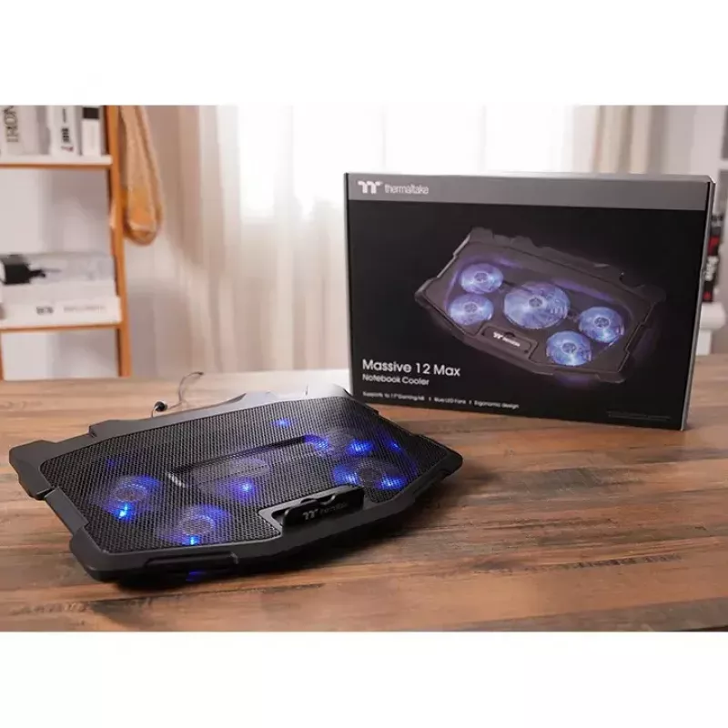 Podkładka chłodząca do laptopa Thermaltake Massive 12 Max 43,2 cm 5 wentylatorów Czarna