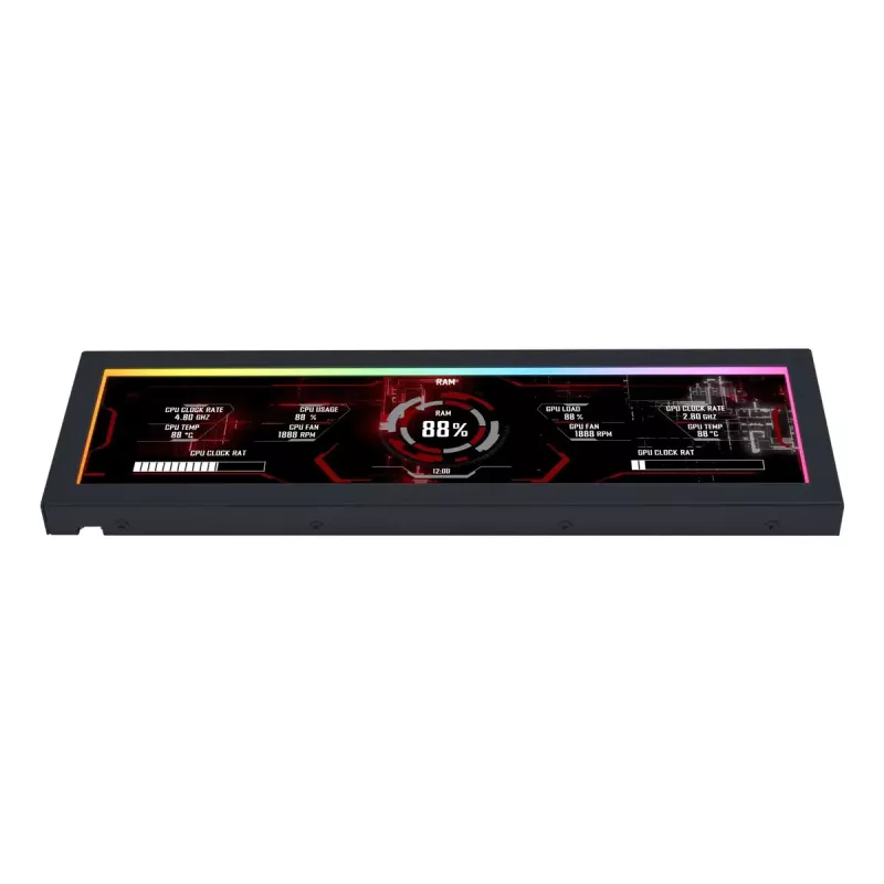 Panel wyświetlacza Lian Li SM088X, uniwersalna obudowa, 237×73×13 mm, 5 V, czarny