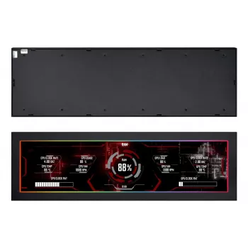 Panel wyświetlacza Lian Li SM088X, uniwersalna obudowa, 237×73×13 mm, 5 V, czarny