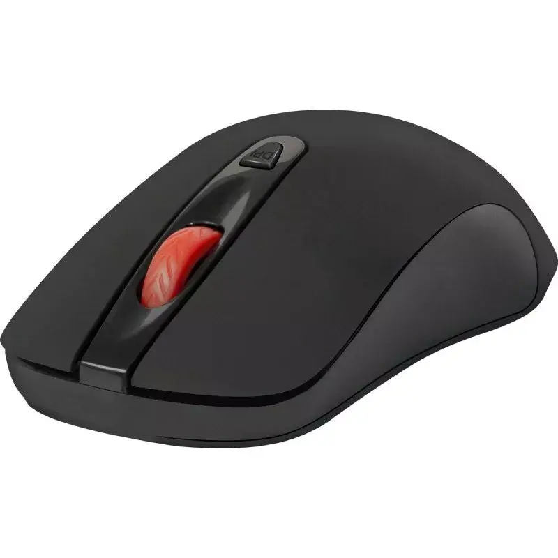 Bezprzewodowa mysz optyczna cicha RF DEFENDER Nexus MS-195 — 1600 DPI, 2.4 GHz, Nano USB, symetryczna, 2×AAA, czarna