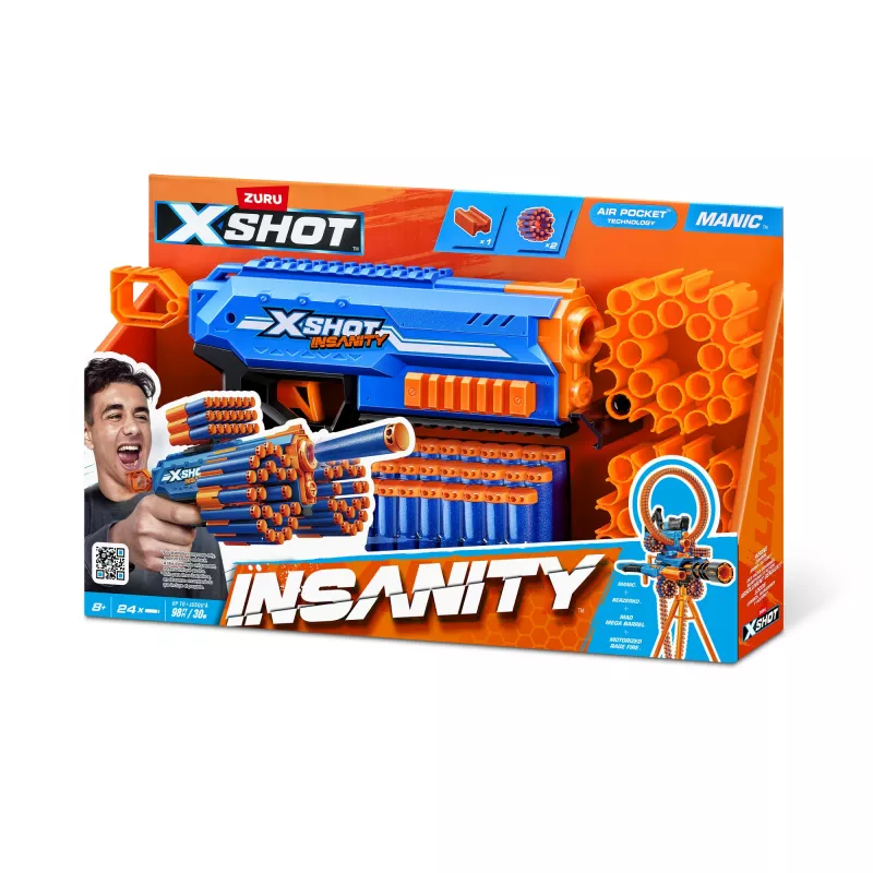 XSHOT Insanity Manic Blaster (24 rzutki) ZURU