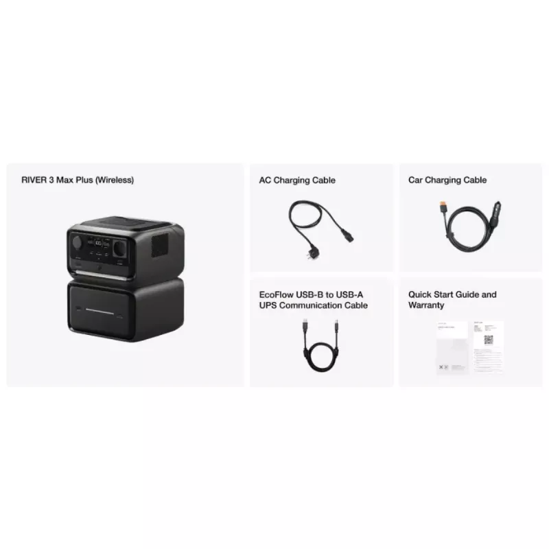 Przenośna bateria EcoFlow RIVER 3 MAX PLUS Wireless, 858Wh