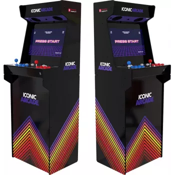 Szafa arkadowa Iconic Arcade — Full HD IPS 21 cali, Cortex‑A72 1.5 GHz, 1 GB RAM, Wi‑Fi, Gigabit Ethernet, MicroSD, Bluetooth, zasilanie DC