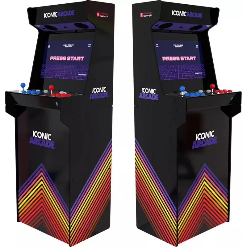 Szafa arkadowa Iconic Arcade — Full HD IPS 21 cali, Cortex‑A72 1.5 GHz, 1 GB RAM, Wi‑Fi, Gigabit Ethernet, MicroSD, Bluetooth, zasilanie DC