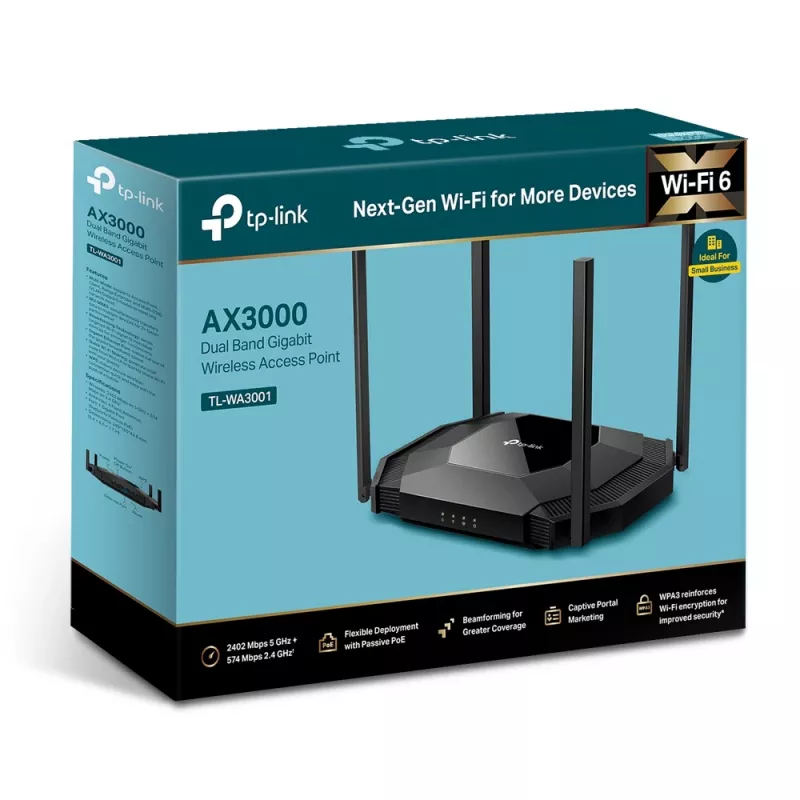 TP-Link TL-WA3001 punkt dostępowy bezprzewodowy 2402 Mbit/s Czarny Power over Ethernet (PoE)