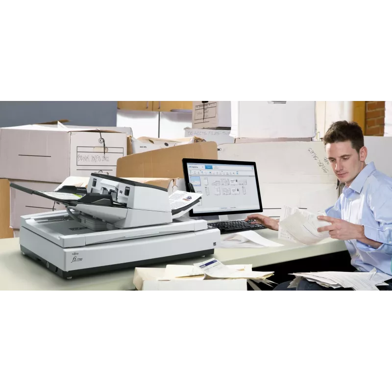 Ricoh fi-7700S Skaner płaski i ADF 600 x 600 DPI A3 Czarny, Biały