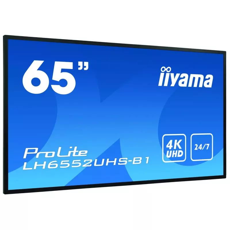 Cyfrowy panel informacyjny IIYAMA LH6552UHS-B1 64,5 cala IPS 4K 3840x2160 500 cd/m² Android 8.0 24/7 Czarny