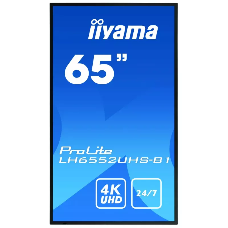 Cyfrowy panel informacyjny IIYAMA LH6552UHS-B1 64,5 cala IPS 4K 3840x2160 500 cd/m² Android 8.0 24/7 Czarny