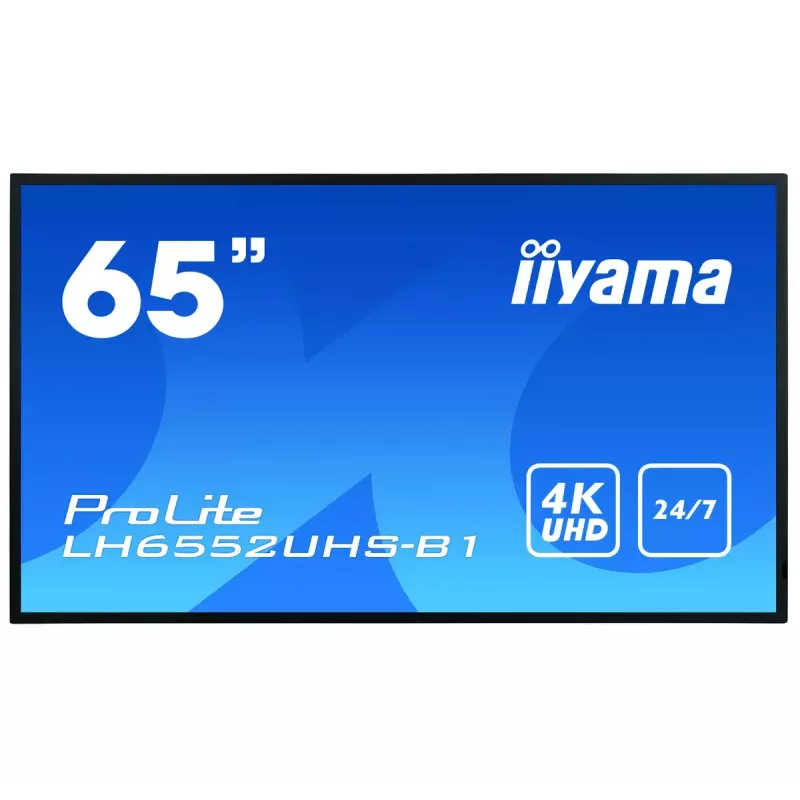 Cyfrowy panel informacyjny IIYAMA LH6552UHS-B1 64,5 cala IPS 4K 3840x2160 500 cd/m² Android 8.0 24/7 Czarny
