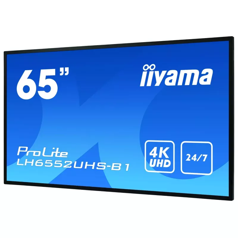 Cyfrowy panel informacyjny IIYAMA LH6552UHS-B1 64,5 cala IPS 4K 3840x2160 500 cd/m² Android 8.0 24/7 Czarny