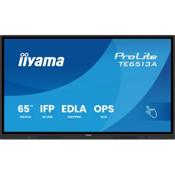 Interaktywny płaski panel IIYAMA TE6513A-B2AG 64,5 cala (163,8 cm) 4K UHD 500 cd/m² Wi‑Fi Android 24/7 ekran dotykowy