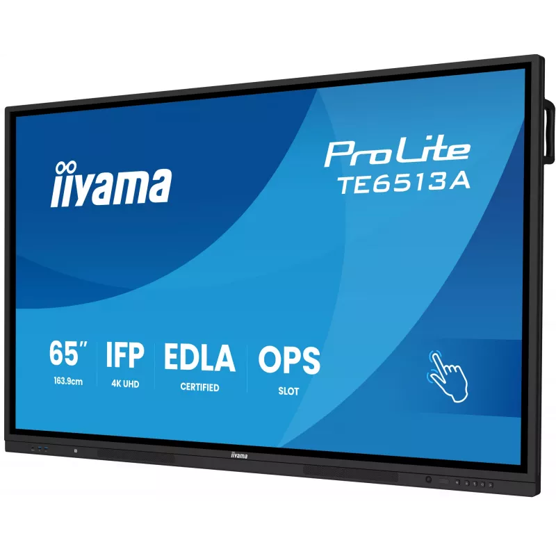 Interaktywny płaski panel IIYAMA TE6513A-B2AG 64,5 cala (163,8 cm) 4K UHD 500 cd/m² Wi‑Fi Android 24/7 ekran dotykowy