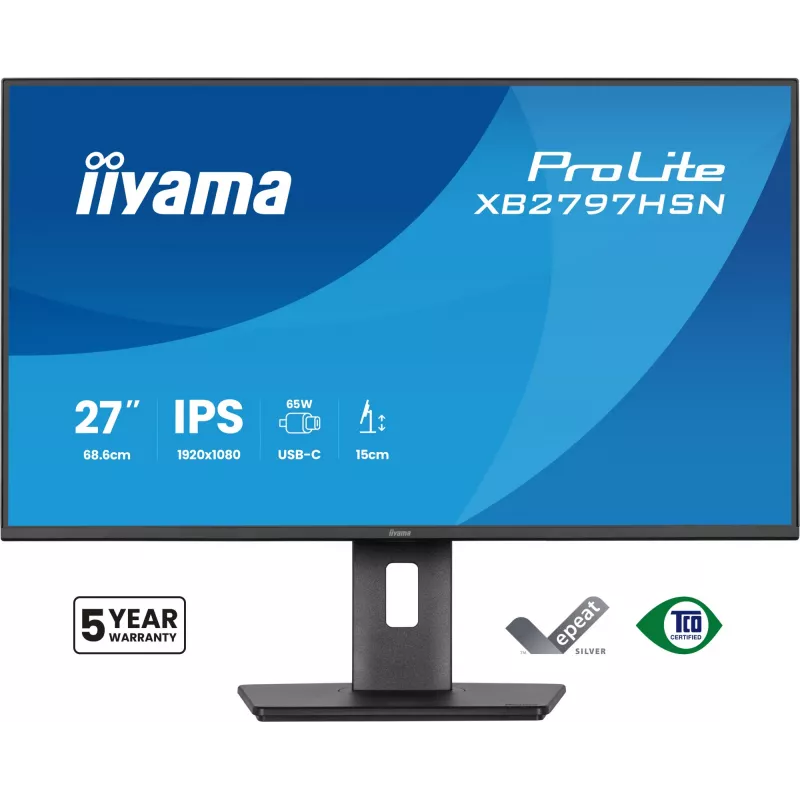 Monitor komputerowy iiyama ProLite XB2797HSN-B1 68,6 cm (27 cali) 1920 x 1080 pikseli Full HD LCD Czarny