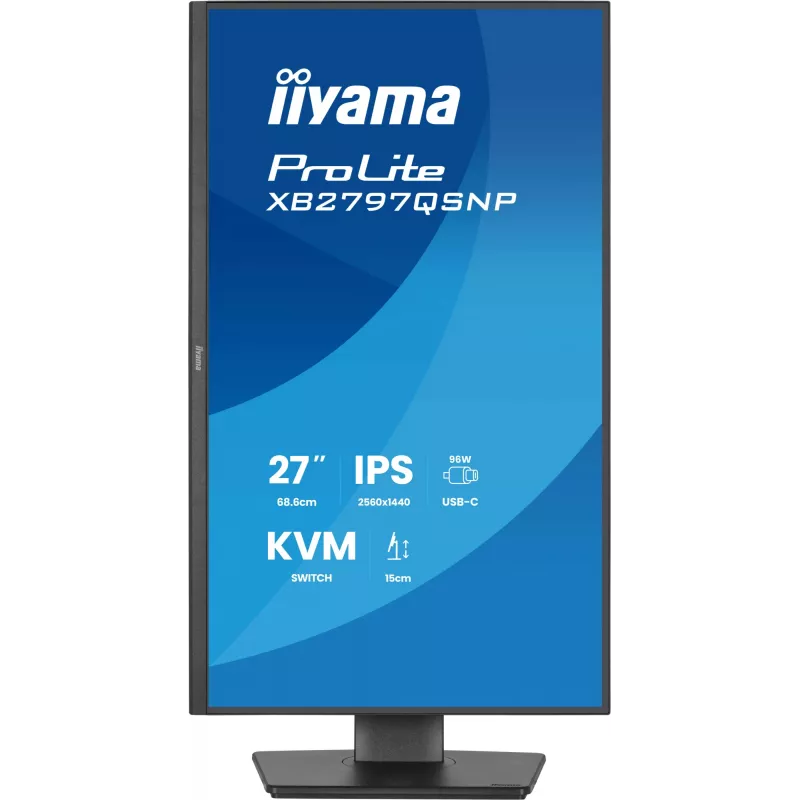 Monitor komputerowy IIYAMA ProLite XB2797QSNP-B1 27 cali (68,6 cm) 2560×1440 QHD LED, 16:9, matowy, głośniki, hub USB 3.2, regulacja wysokości, VESA