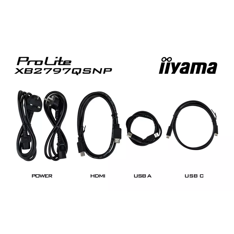 Monitor komputerowy IIYAMA ProLite XB2797QSNP-B1 27 cali (68,6 cm) 2560×1440 QHD LED, 16:9, matowy, głośniki, hub USB 3.2, regulacja wysokości, VESA