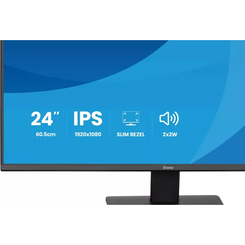 Monitor IIYAMA ProLite X2491HS-B1 23,8 cala (60,5 cm) Full HD IPS LCD, 1920×1080, kąty widzenia 178°, matowy, wbudowane głośniki, VESA, czarny
