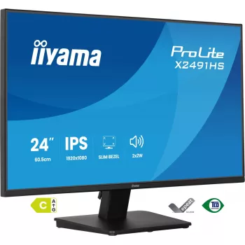 Monitor IIYAMA ProLite X2491HS-B1 23,8 cala (60,5 cm) Full HD IPS LCD, 1920×1080, kąty widzenia 178°, matowy, wbudowane głośniki, VESA, czarny