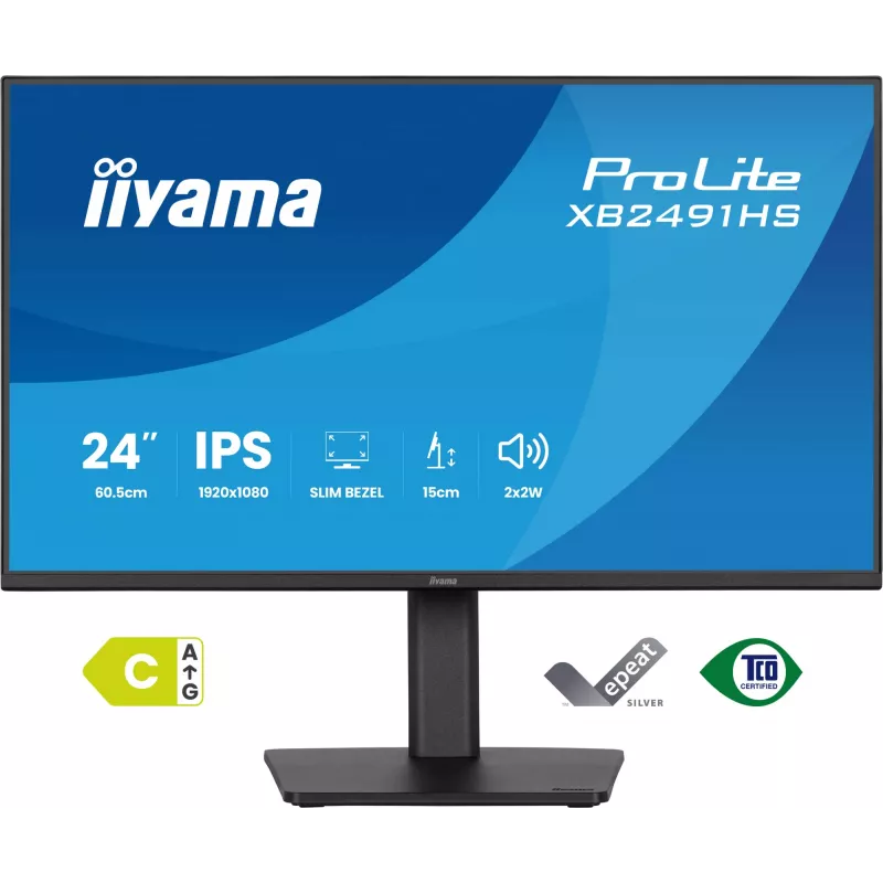 Monitor IIYAMA XB2491HS-B1 60,5 cm (23,8 cala) 16:9 IPS z HDMI, DisplayPort i wbudowanymi głośnikami