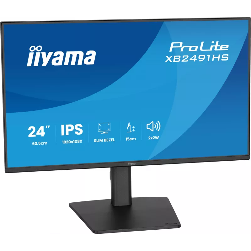 Monitor IIYAMA XB2491HS-B1 60,5 cm (23,8 cala) 16:9 IPS z HDMI, DisplayPort i wbudowanymi głośnikami