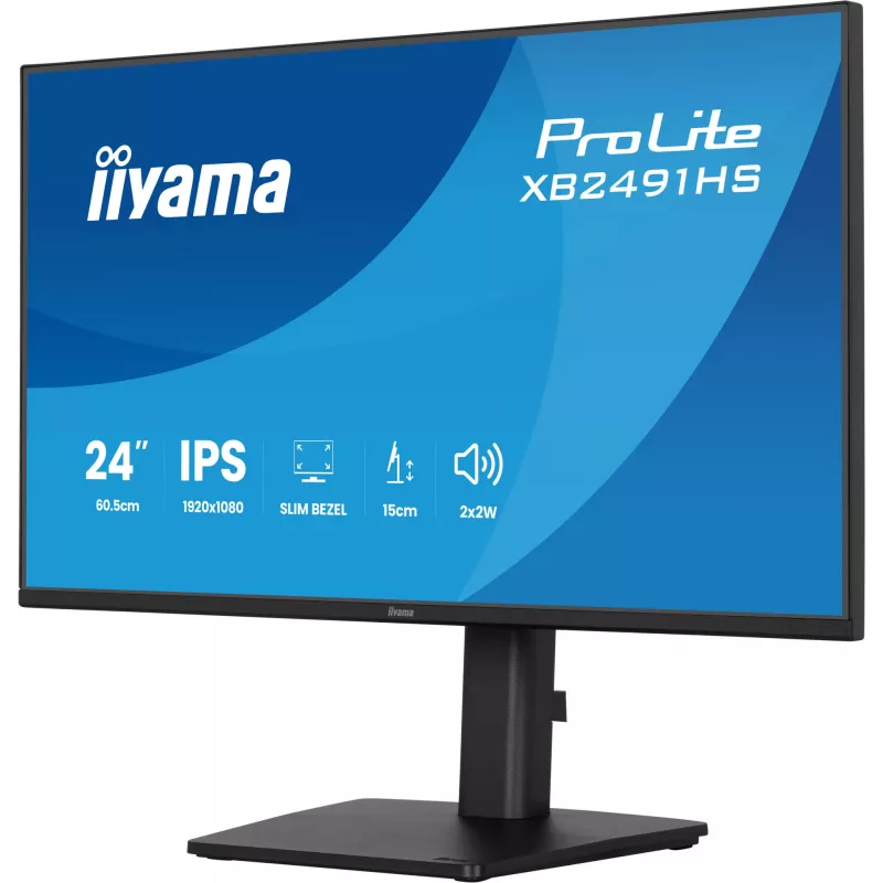 Monitor IIYAMA XB2491HS-B1 60,5 cm (23,8 cala) 16:9 IPS z HDMI, DisplayPort i wbudowanymi głośnikami
