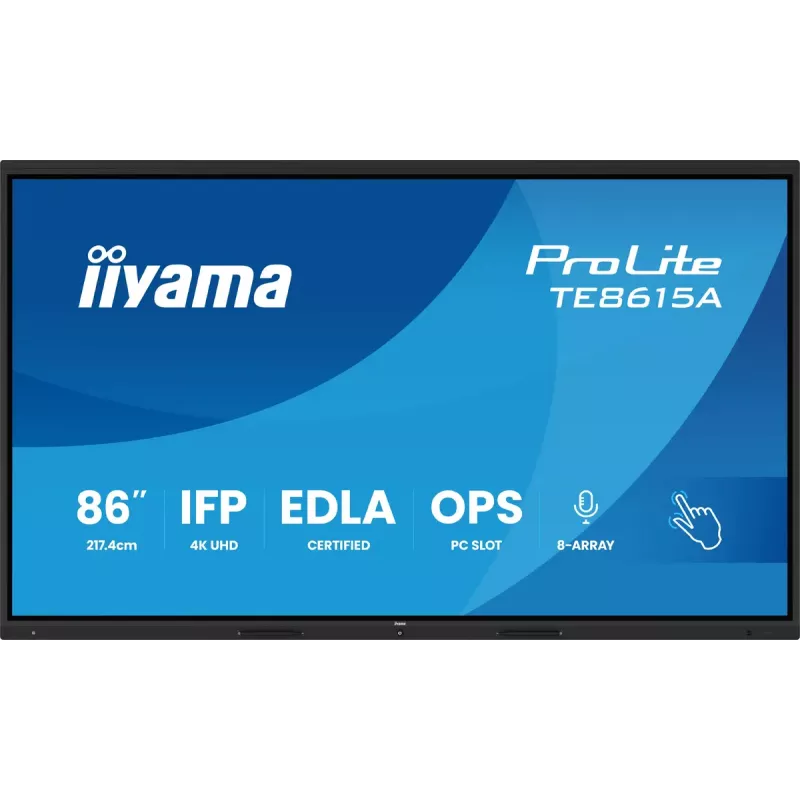 Interaktywny wyświetlacz dotykowy IIYAMA TE8615A-B2AG 86 cali 4:3 PCAP do edukacji i współpracy