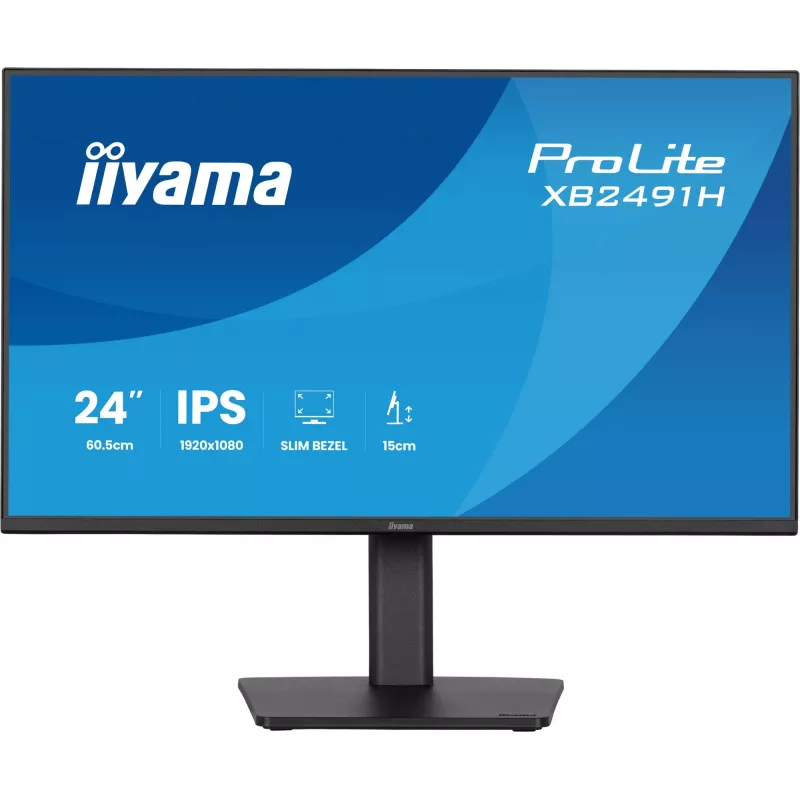 Monitor komputerowy IIYAMA ProLite XB2491H-B1 23,8 cala (60,5 cm) Full HD IPS LCD, 1920×1080, kąt widzenia 178°, VESA, regulacja wysokości, czarny