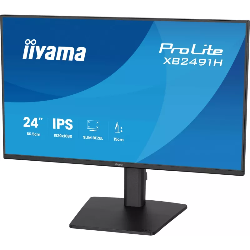 Monitor komputerowy IIYAMA ProLite XB2491H-B1 23,8 cala (60,5 cm) Full HD IPS LCD, 1920×1080, kąt widzenia 178°, VESA, regulacja wysokości, czarny