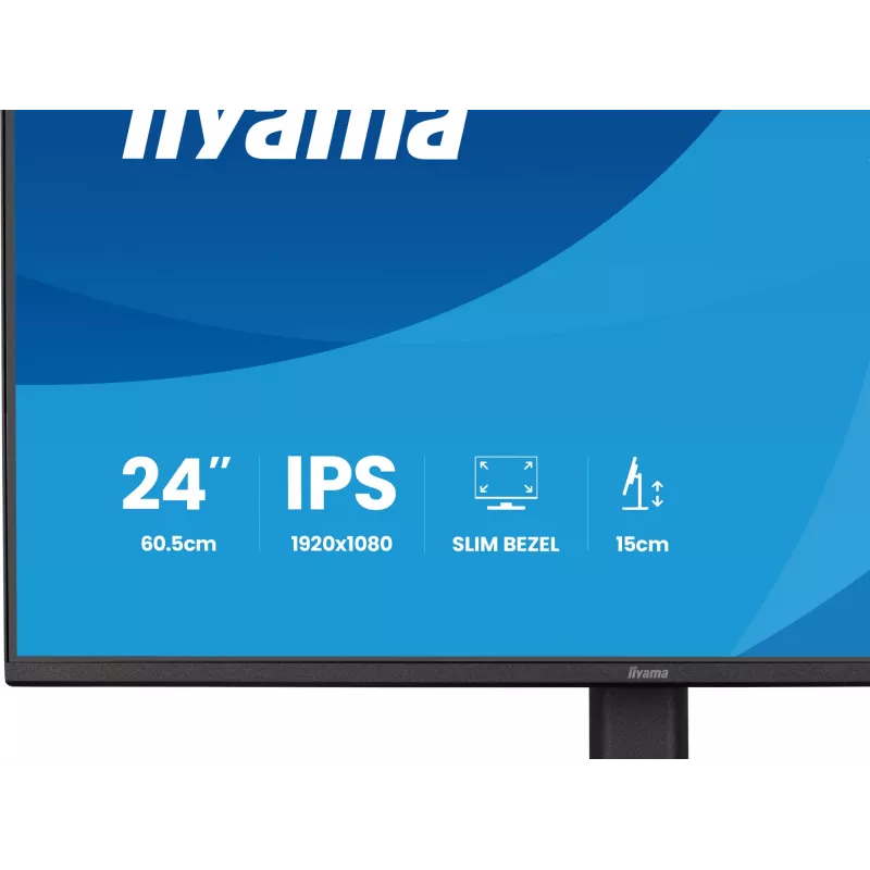 Monitor komputerowy IIYAMA ProLite XB2491H-B1 23,8 cala (60,5 cm) Full HD IPS LCD, 1920×1080, kąt widzenia 178°, VESA, regulacja wysokości, czarny