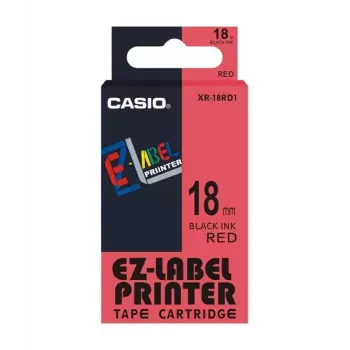 Taśma do etykieciarki Casio XR-18RD1 czarny na czerwonym