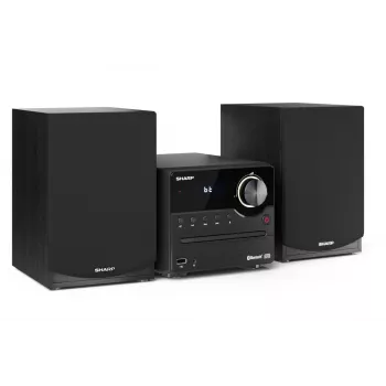 Domowy system mikro audio Sharp XL-B512(BK) — 45 W, pojedynczy odtwarzacz optyczny, radio FM, MP3, gniazda głośnikowe bananowe, czarny