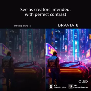 Sony BRAVIA serii 8, telewizor OLED 65 cali, 4K HDR z Google TV, w tym 3-letni pakiet PrimeSupport