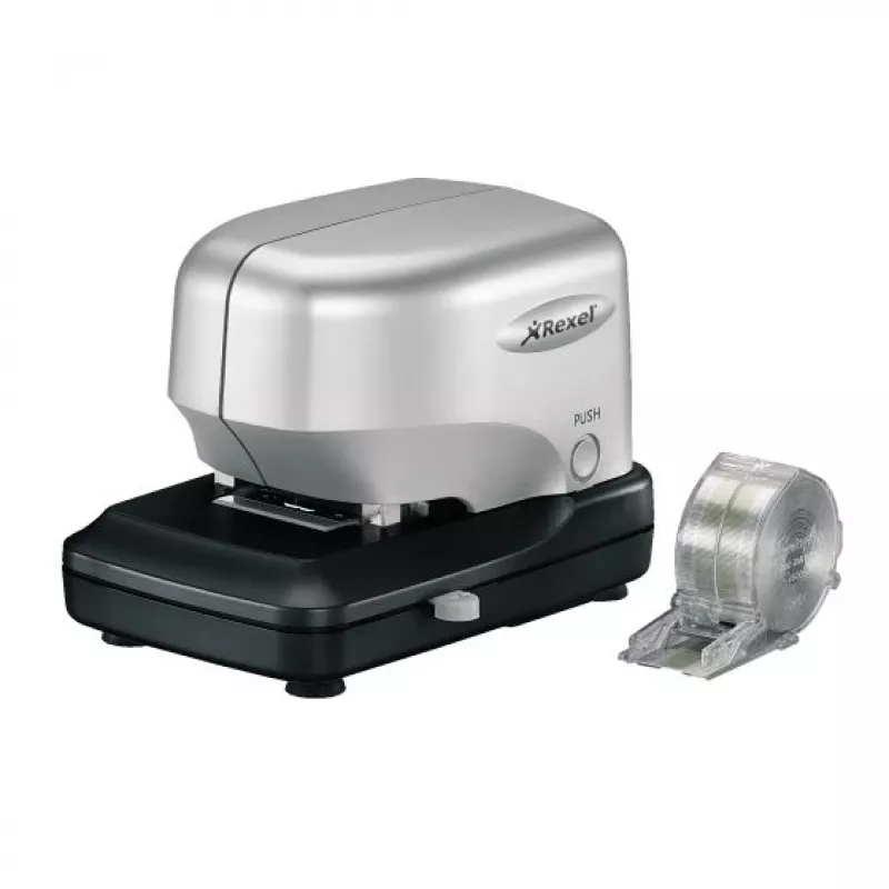 Zszywacz elektryczny nabojowy Rexel Stella30 srebrno-czarny, 30 arkuszy, 5000 zszywek, czarny, srebrny, 215 mm, 196 mm, 138 mm