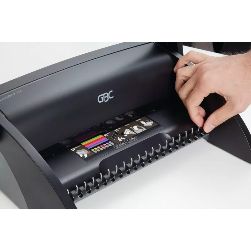 GBC Binding Machine CombBind® C110, Maszyna do bindowania grzbietami grzebieniowymi, Ręczna, 195 arkuszy, Czarny