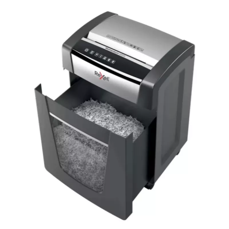 Niszczarka Rexel M515, cięcie mikro, 60 dB, 23 cm, czarna, srebrna